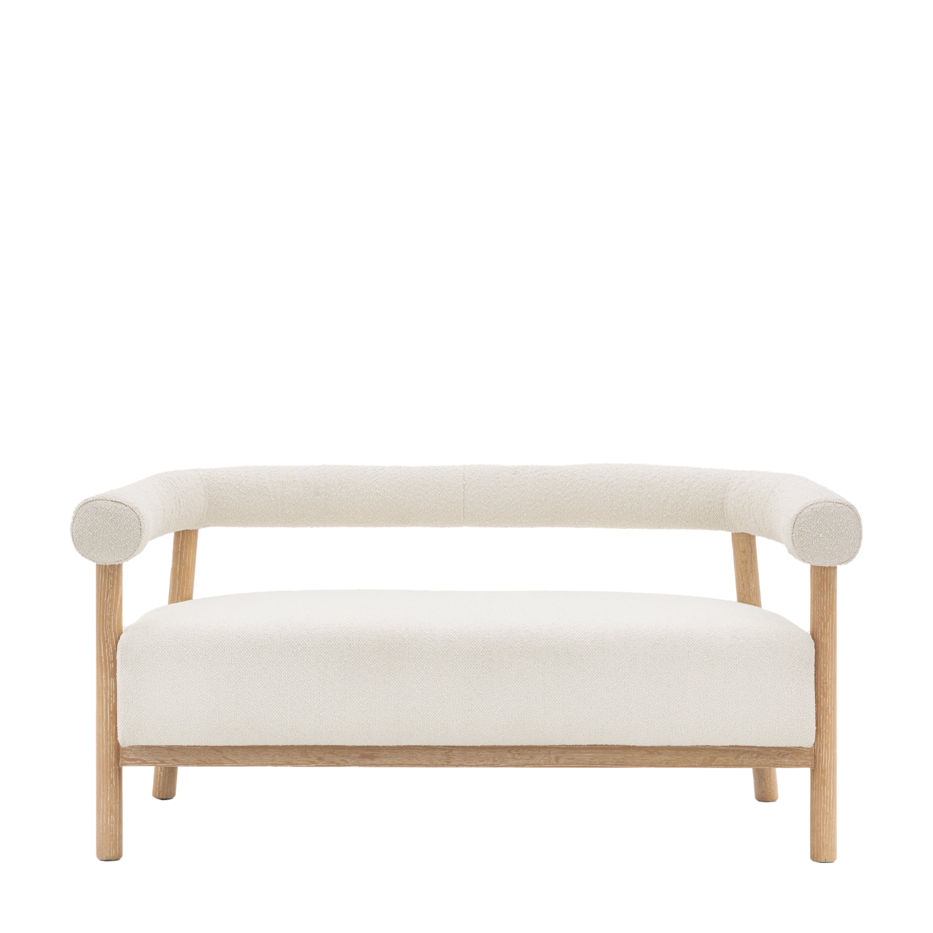 Cammoro Curved White Boucle Sofa